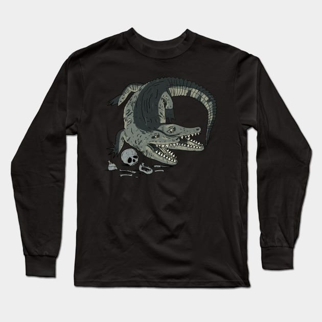 two-headed croc Long Sleeve T-Shirt by luisereno